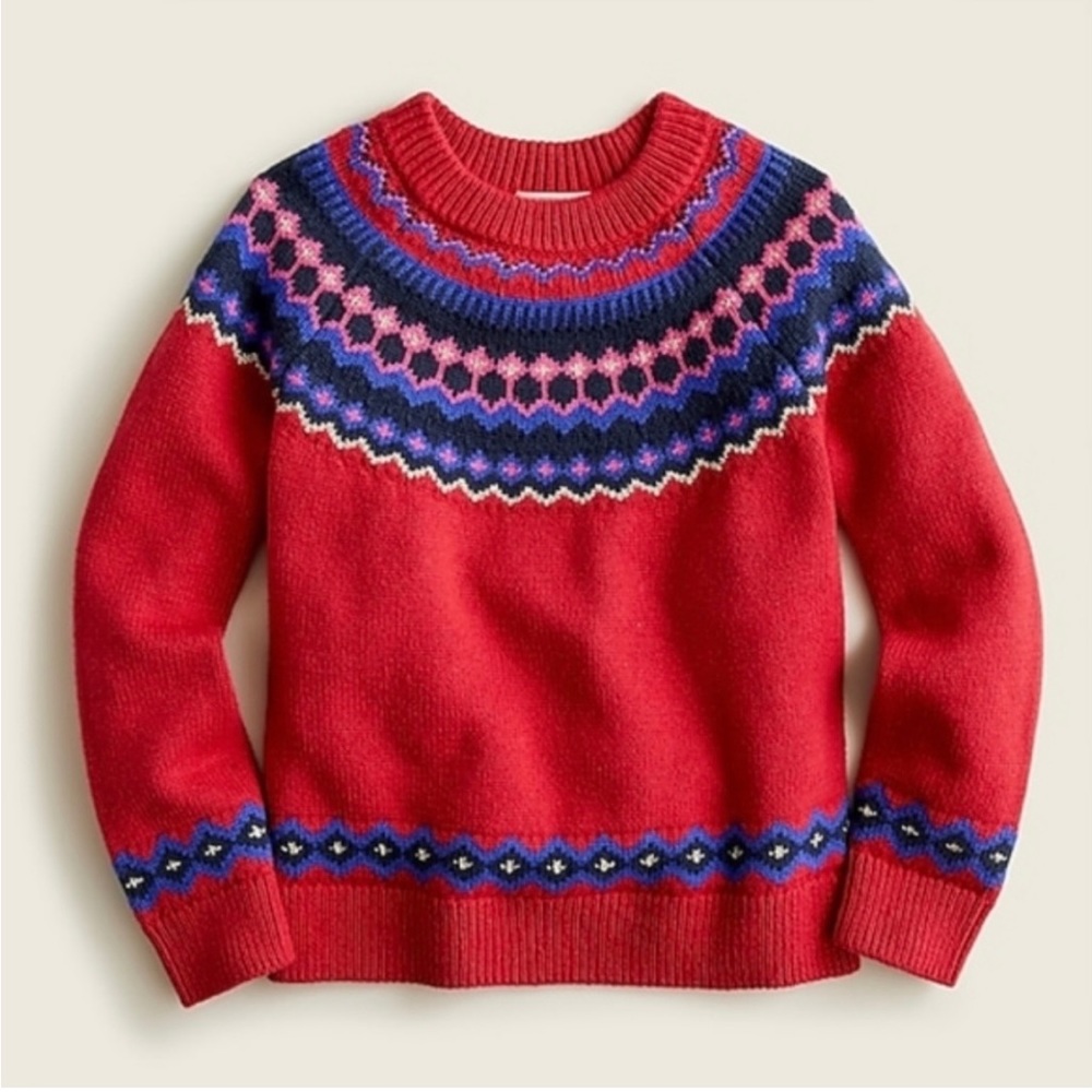 Crew Cuts Fair Isle Holiday Sweater | size 8